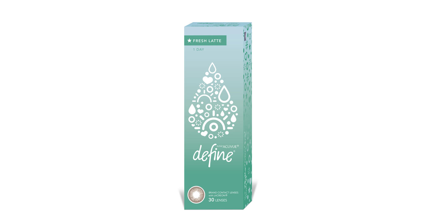 Shop ACUVUE 1-Day Define Fresh Color Contact Lenses - Latte in Latte online.