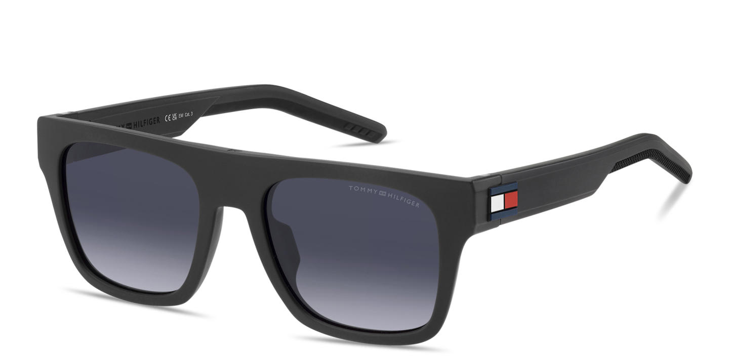 Shop Tommy Hilfiger Logo Square Sunglasses in Grey online.