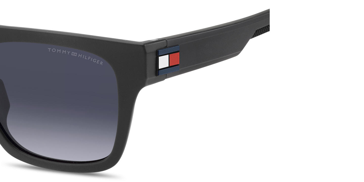 Shop Tommy Hilfiger Logo Square Sunglasses in Grey online.