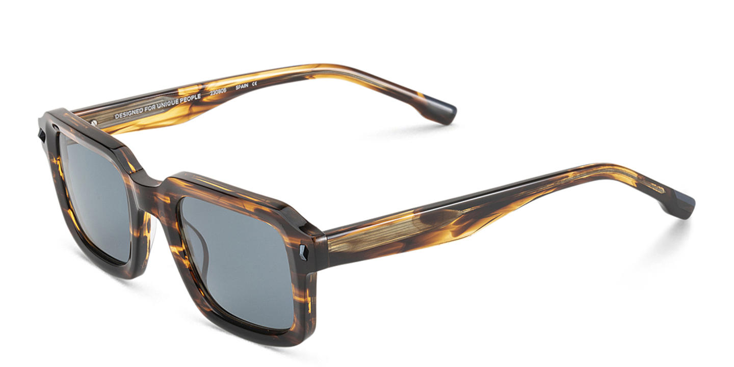 Shop Woodys Jordi Square Sunglasses in Havana online.