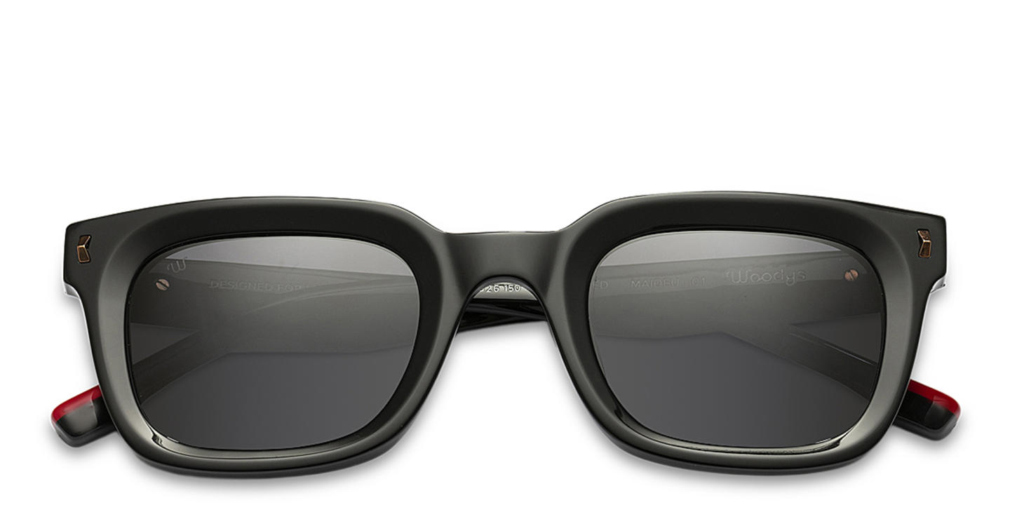 Shop Woodys Maideu Square Sunglasses in Black online.