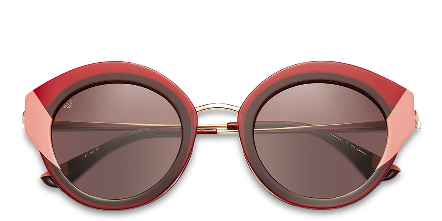 Shop Woodys Lober Round Sunglasses in Red online.