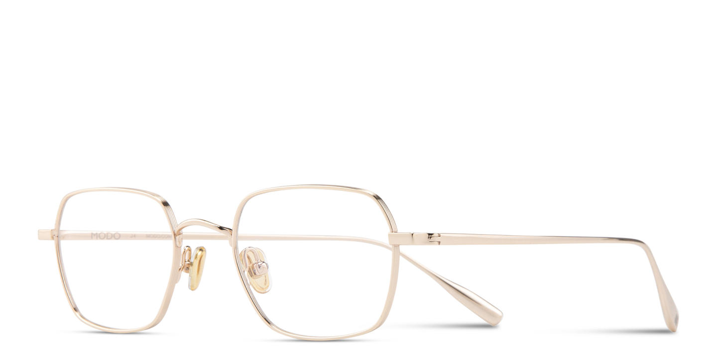 Shop Modo Unisex Rectangle Eyeglasses in Gold online.