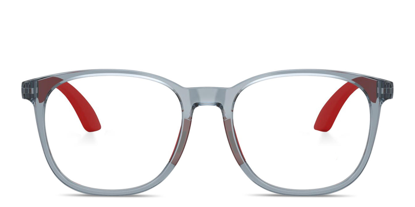 Emporio Armani Eagle Logo Kids Panthos Eyeglasses in Transparent Blue – Product Photo 0