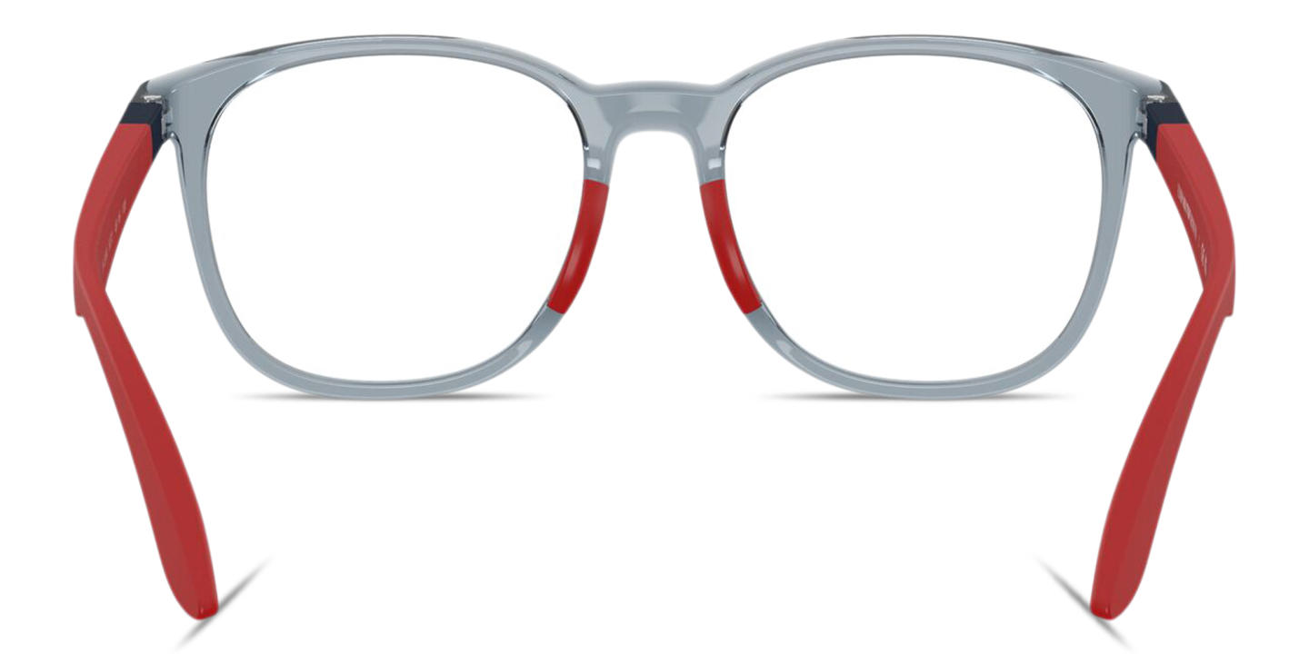 Emporio Armani Eagle Logo Kids Panthos Eyeglasses in Transparent Blue – Product Photo 3