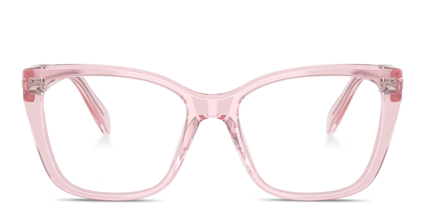 Shop Swarovski Crystal-Embellished Irregular Eyeglasses in Pink online.