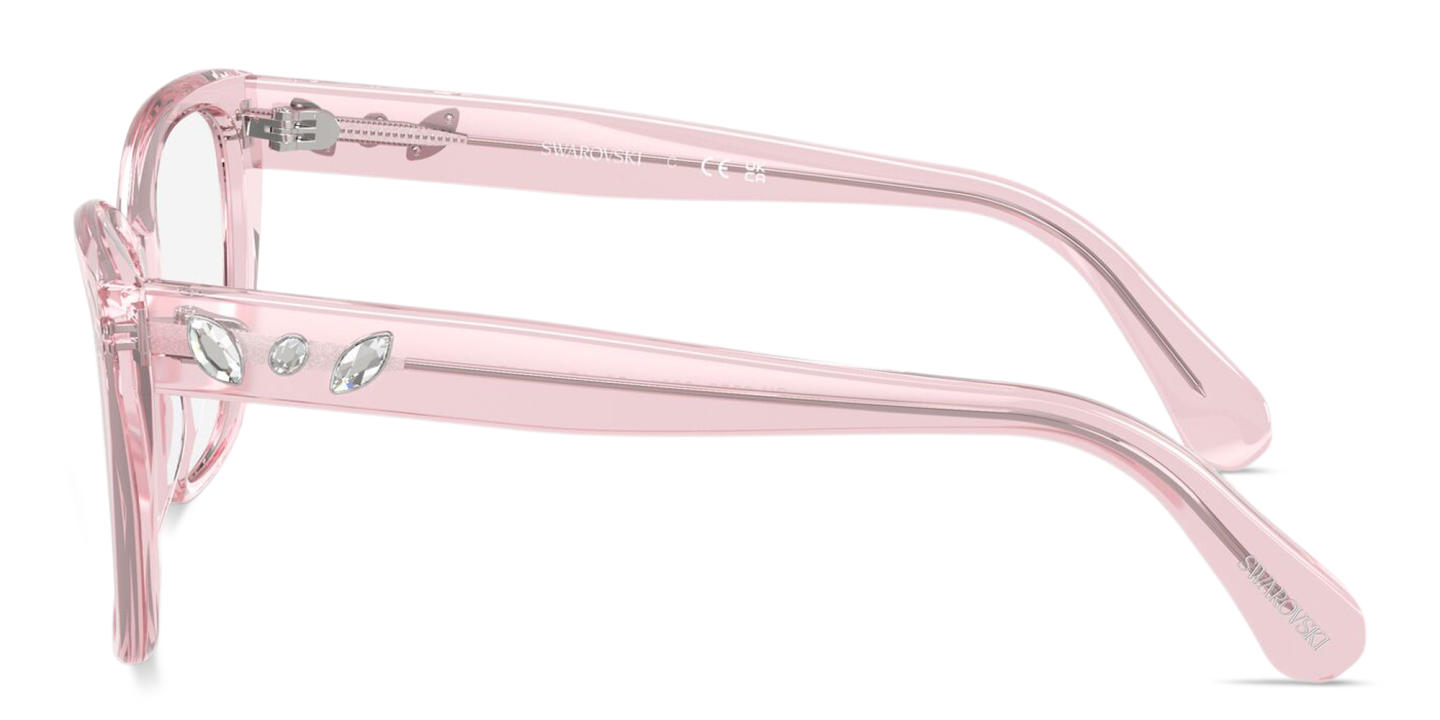 Shop Swarovski Crystal-Embellished Irregular Eyeglasses in Pink online.