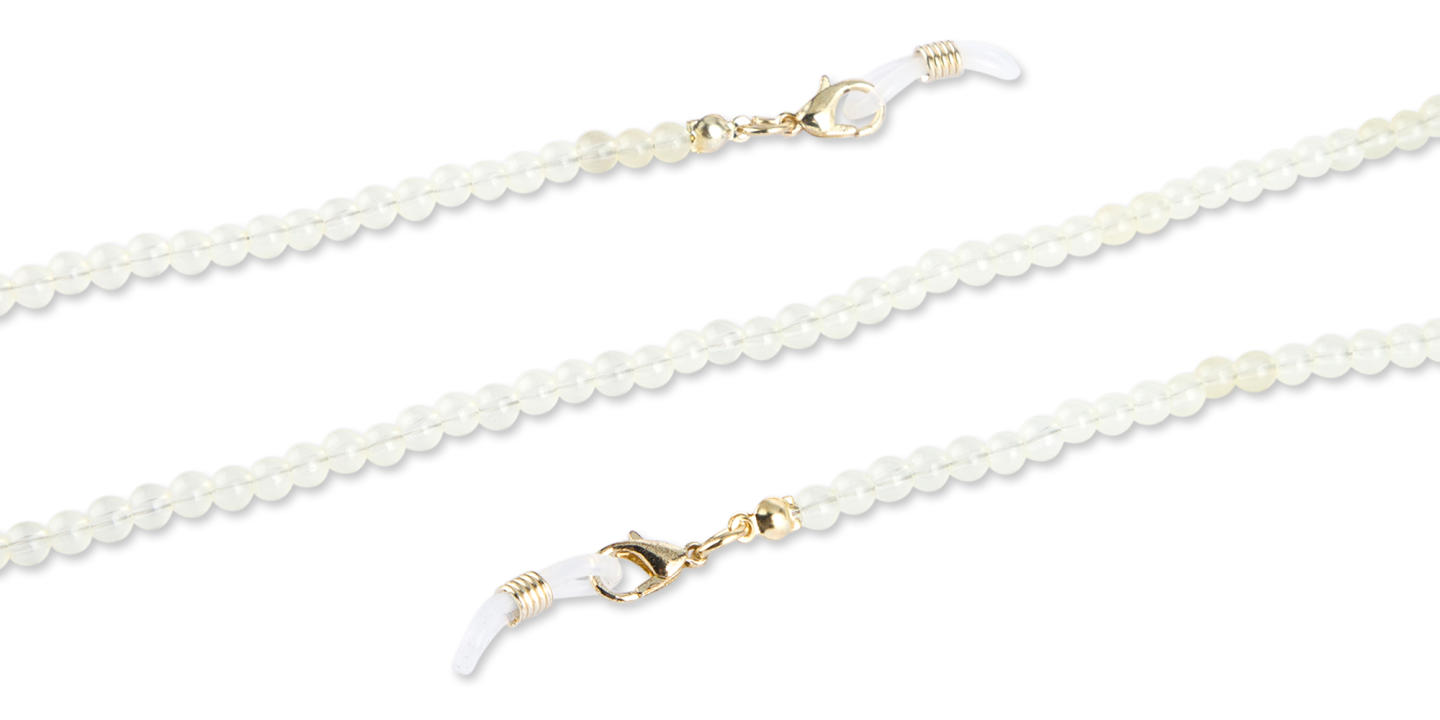 Unchained Society White Beads Unisex Glasses Chain – Product Photo 1