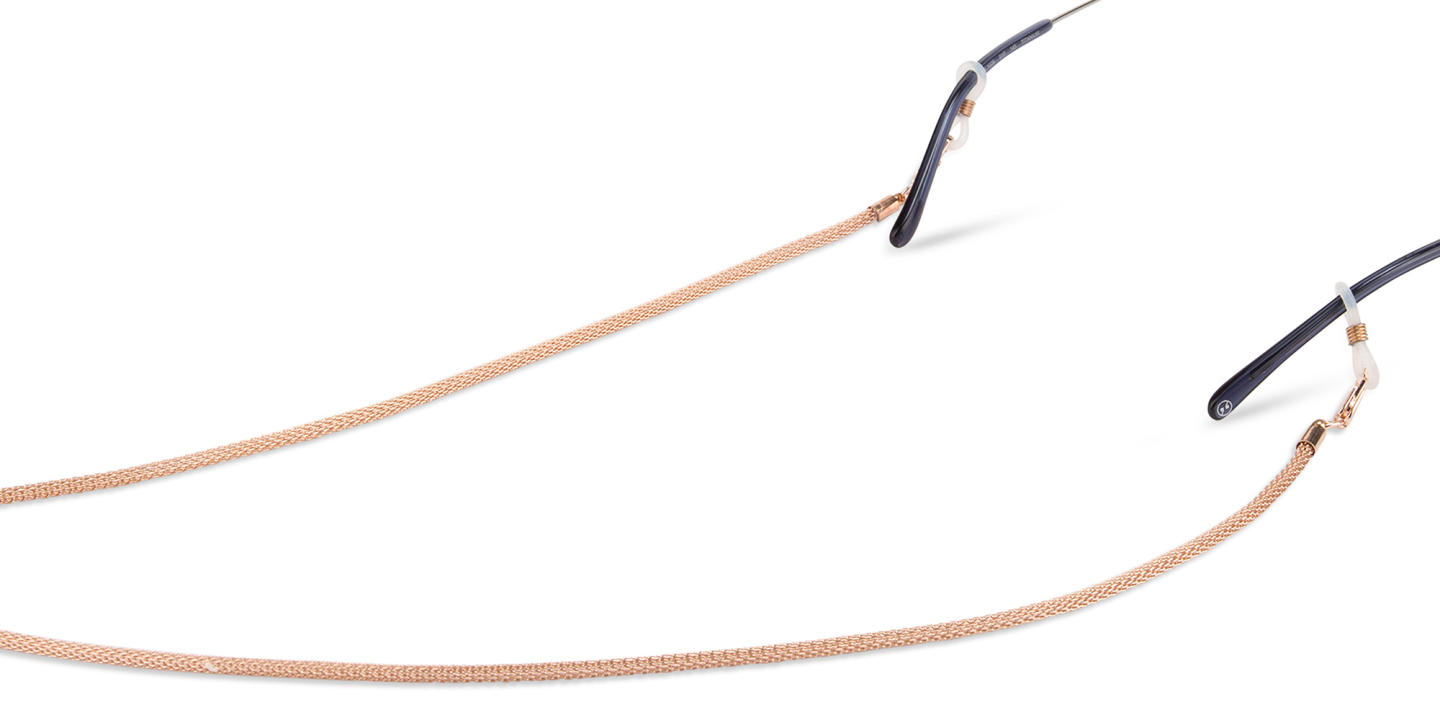 سلسلة نظارات للجنسين من المعدن الذهبي الوردي بنقشة جلد الثعبان من انتشيند سوسايتي - صورة المنتج 2