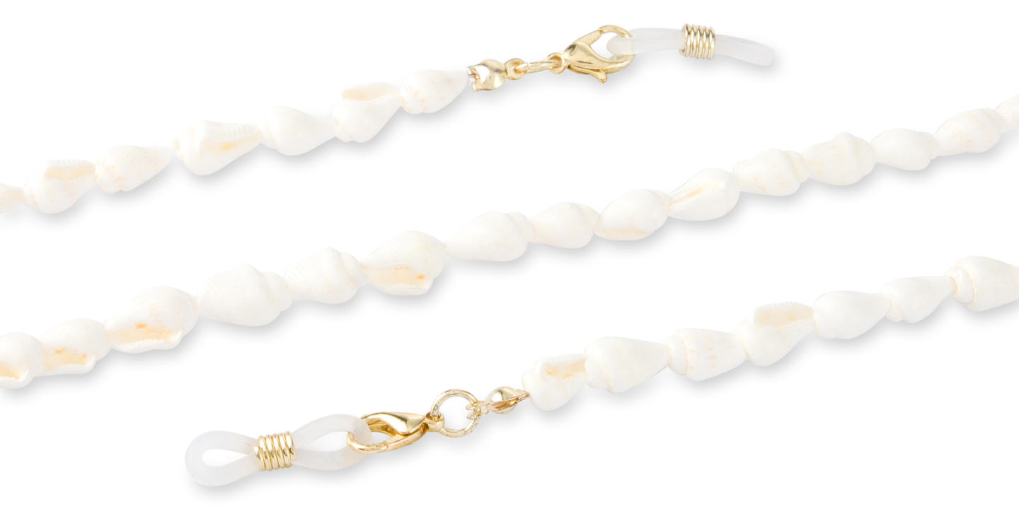Unchained Society White Seashells Unisex Glasses Chain – Product Photo 1