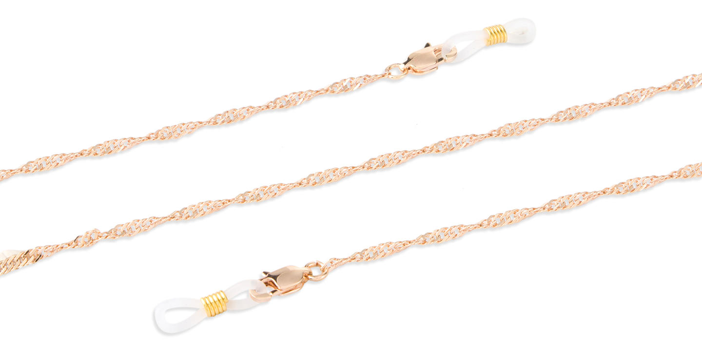 Unchained Society Unisex Twisted Gold Metal Glasses Chain – Product Photo 1