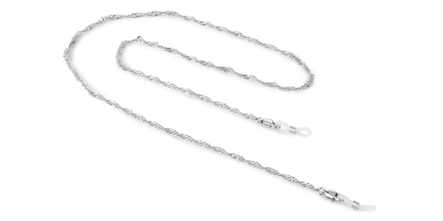 Unchained Society Unisex Twisted Silver Metal Glasses Chain – Product Photo 0