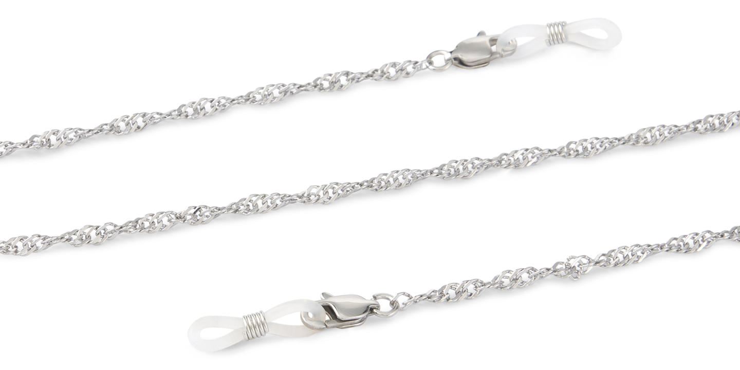 Unchained Society Unisex Twisted Silver Metal Glasses Chain – Product Photo 1