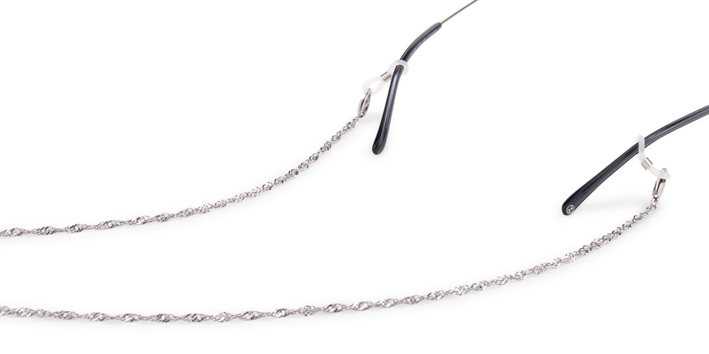 Unchained Society Unisex Twisted Silver Metal Glasses Chain – Product Photo 2