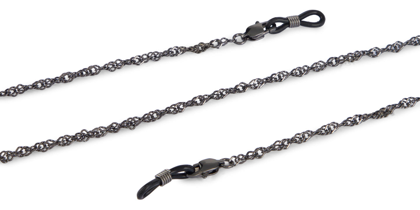 Unchained Society Unisex Twisted Black Metal Glasses Chain – Product Photo 1