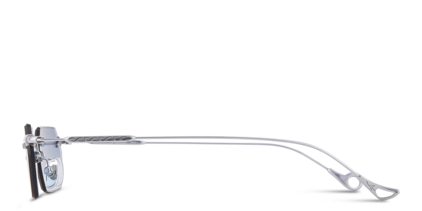 Eyepetizer Tank Unisex Rimless Rectangle Sunglasses in Silver – Product Photo 2