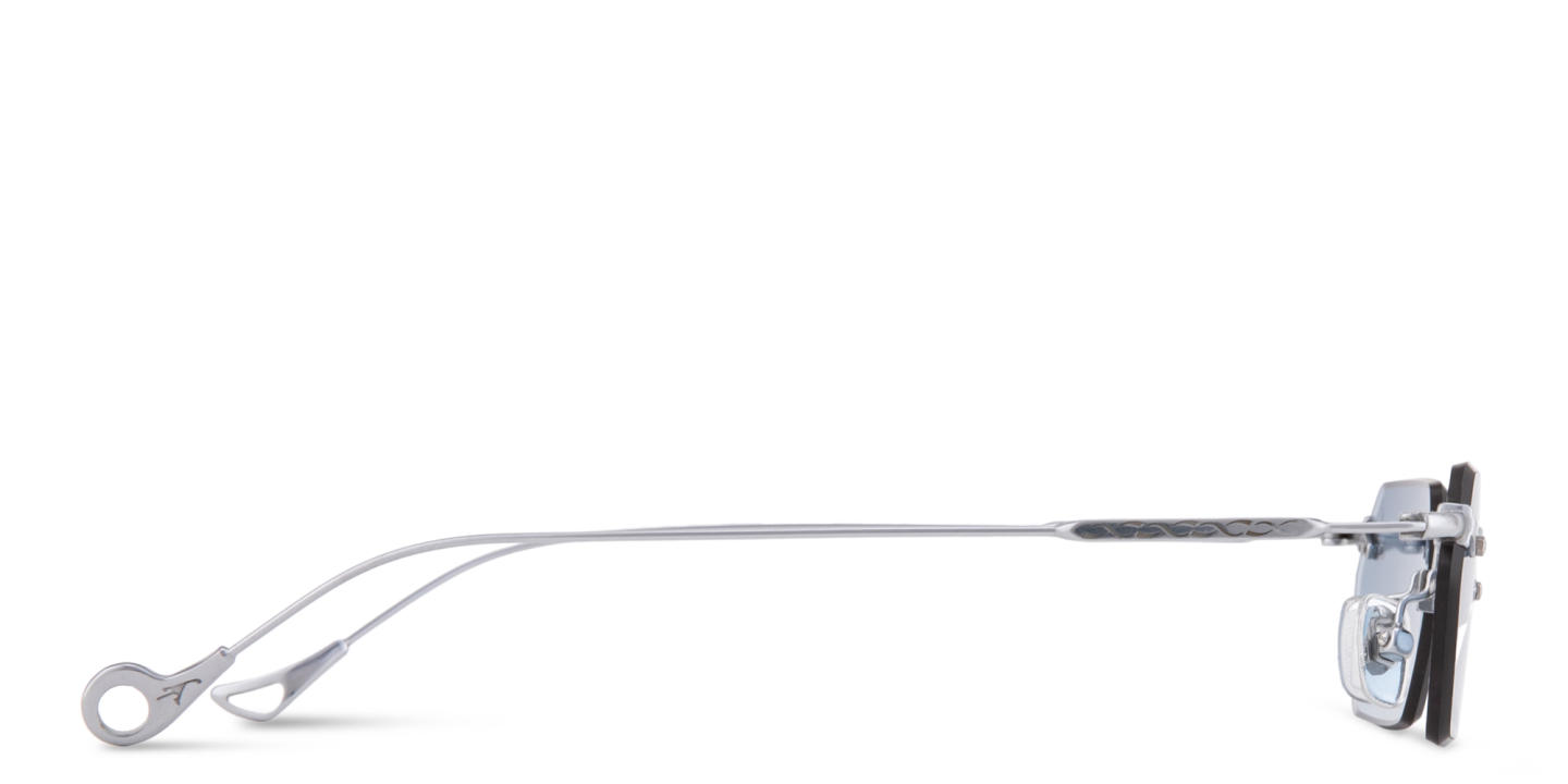 Eyepetizer Tank Unisex Rimless Rectangle Sunglasses in Silver – Product Photo 3