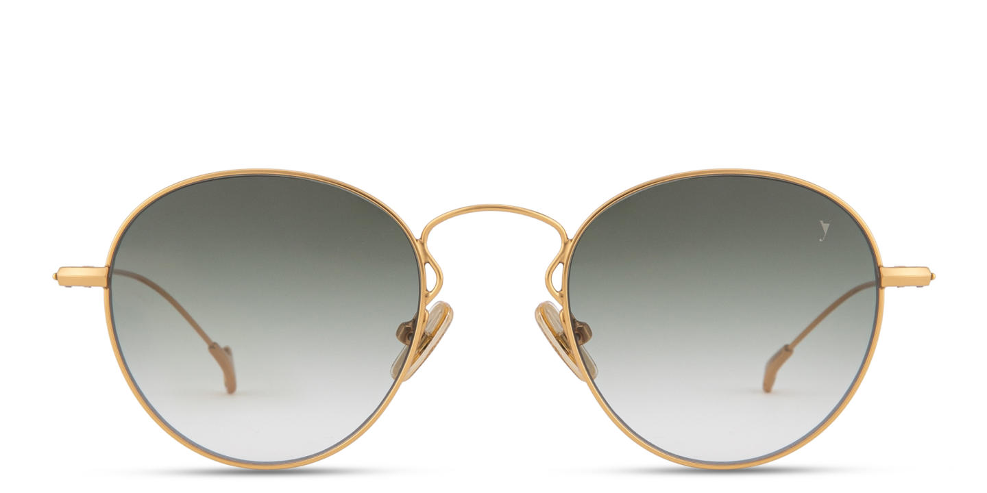 Shop Eyepetizer Julien Unisex Round Sunglasses in Gold online.