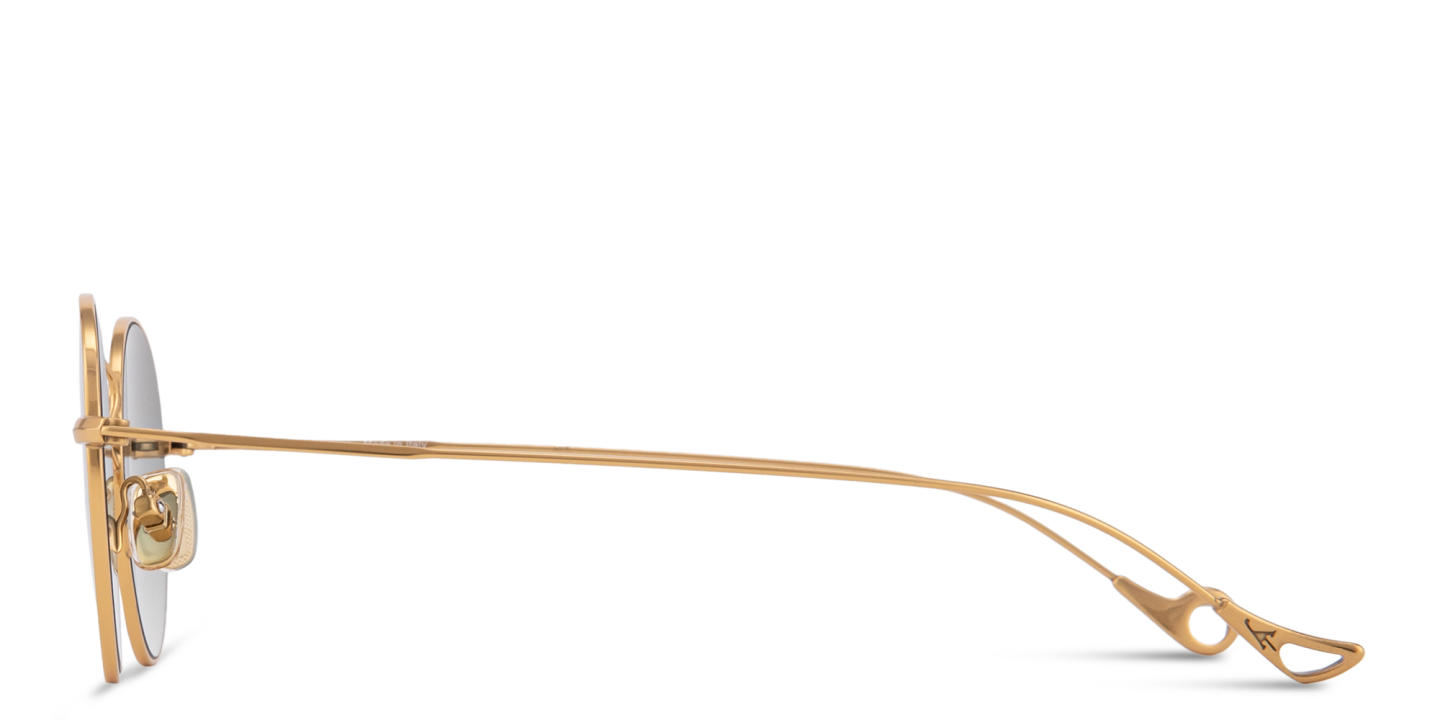 Shop Eyepetizer Julien Unisex Round Sunglasses in Gold online.