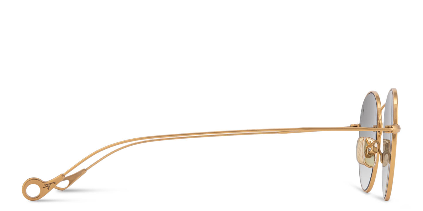 Shop Eyepetizer Julien Unisex Round Sunglasses in Gold online.