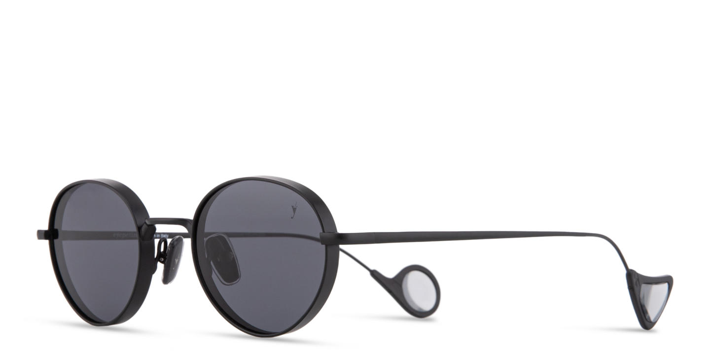 Eyepetizer Alamillo Unisex Round Sunglasses in Black – Product Photo 1