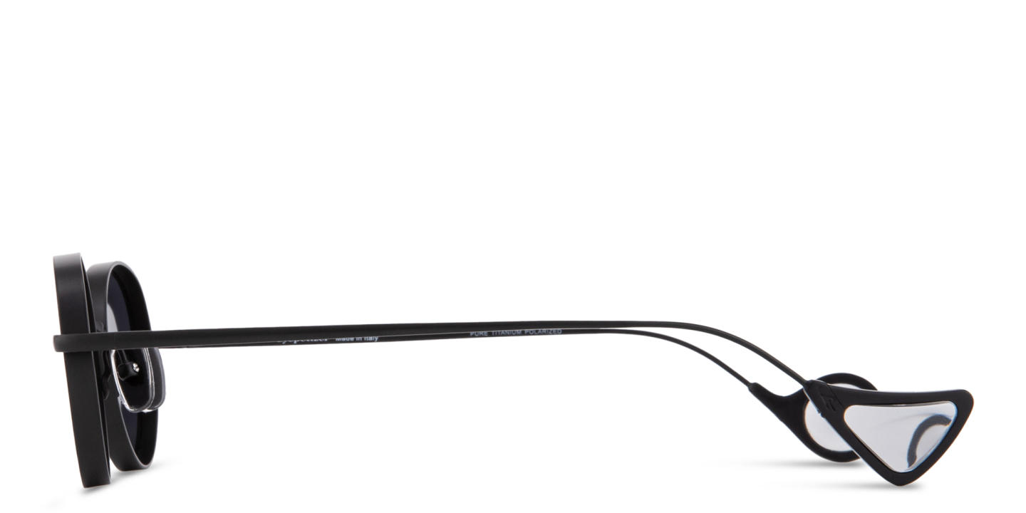 Eyepetizer Alamillo Unisex Round Sunglasses in Black – Product Photo 2