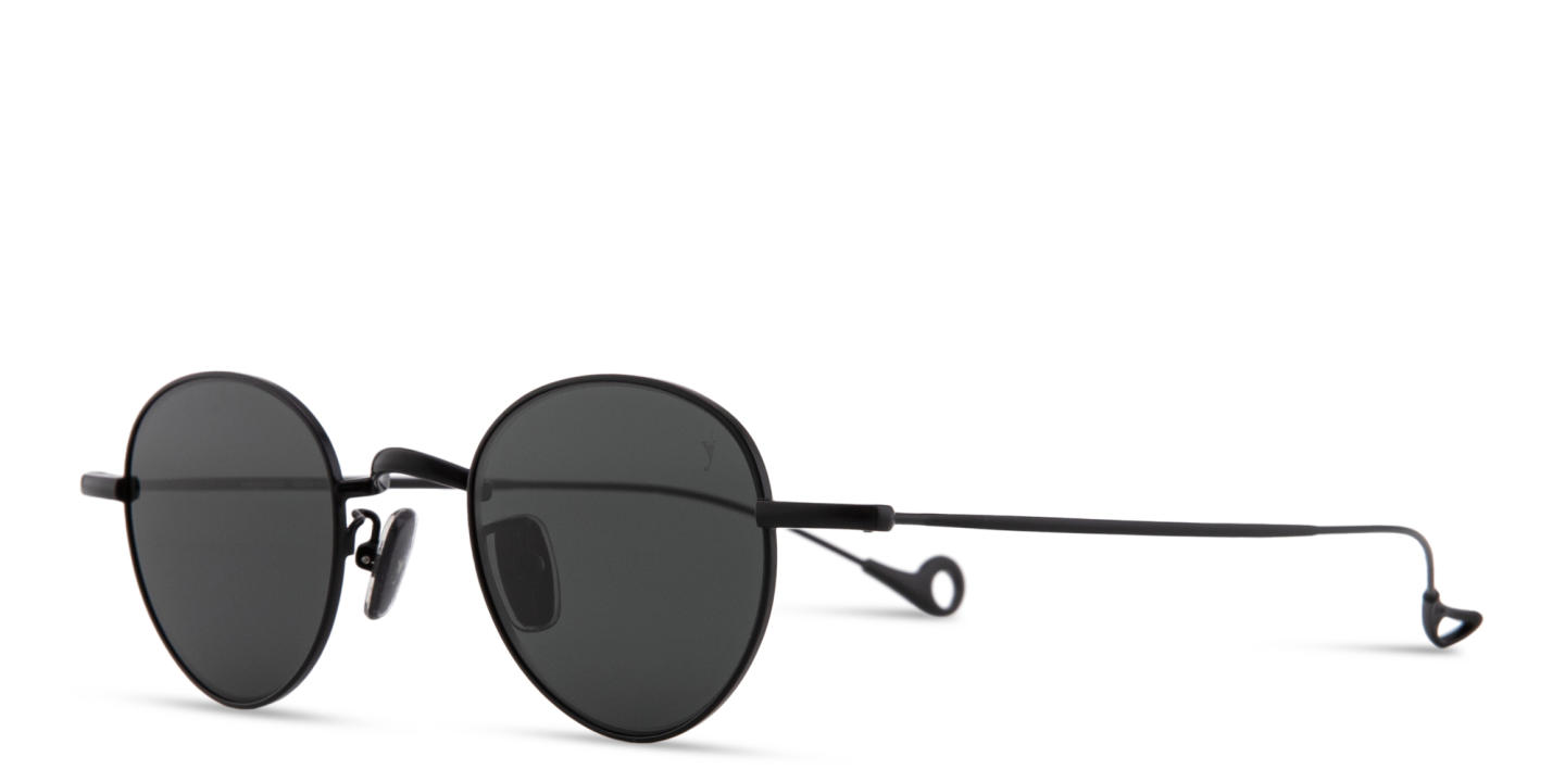 Shop Eyepetizer Clint Unisex Round Sunglasses in Black online.