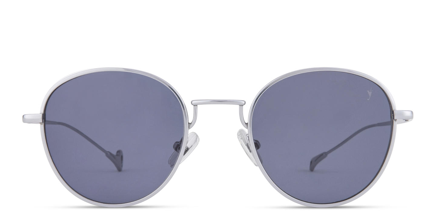 Eyepetizer Alen Unisex Round Sunglasses in Silver – Product Photo 0