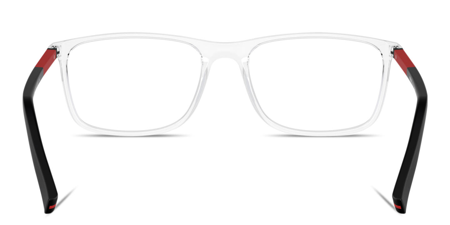 Shop PRADA Wide Rectangle Eyeglasses in Clear online.