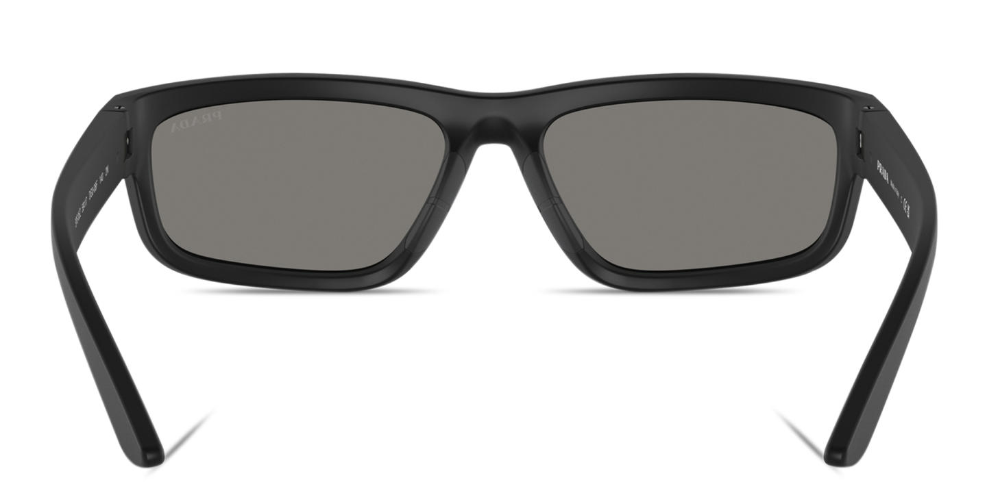 Shop Prada Linea Rossa Rectangle Sunglasses in Black online.
