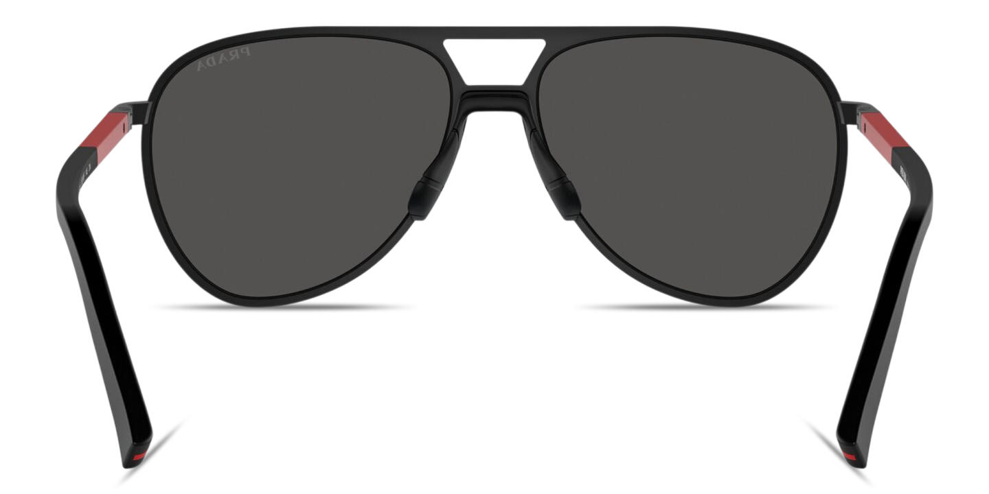 Shop Prada Linea Rossa Logo Lettering Pilot Sunglasses in Black online.
