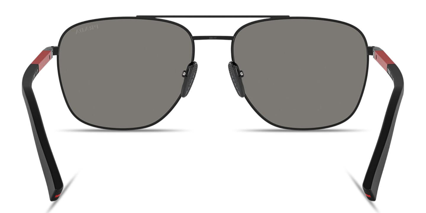 Prada Linea Rossa Logo Lettering Oval Sunglasses in Black – Product Photo 3