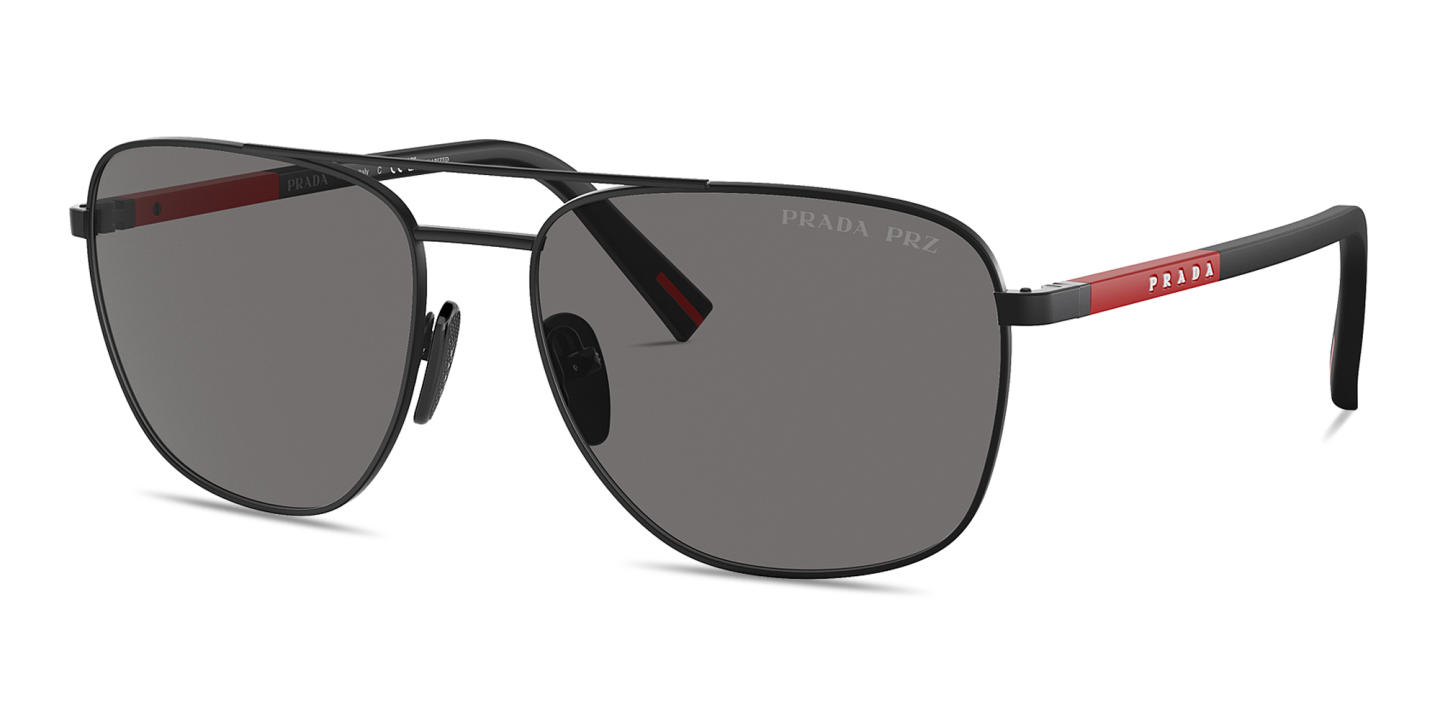 Prada Linea Rossa Round Sunglasses in Black – Product Photo 1