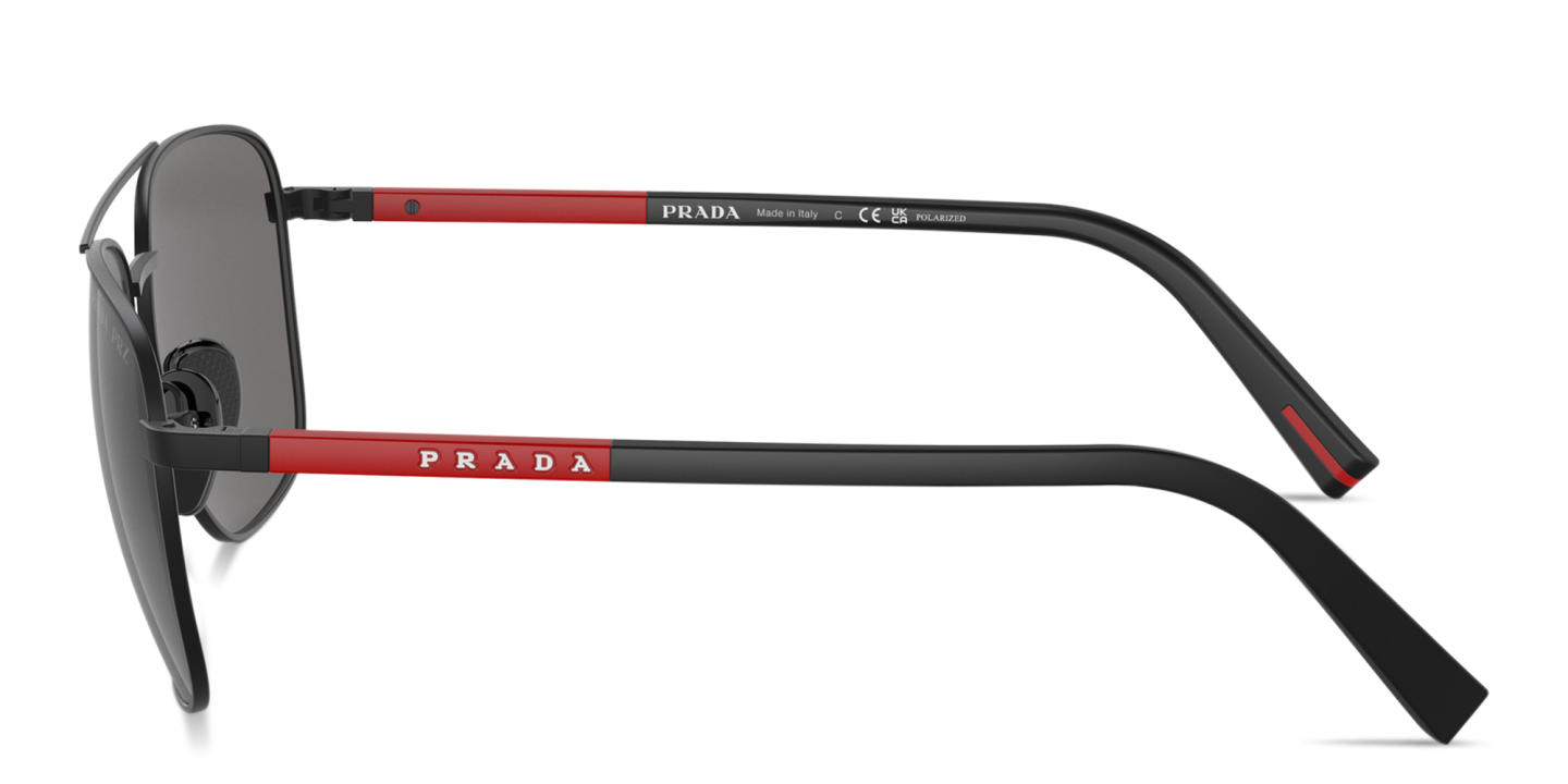 Prada Linea Rossa Round Sunglasses in Black – Product Photo 2