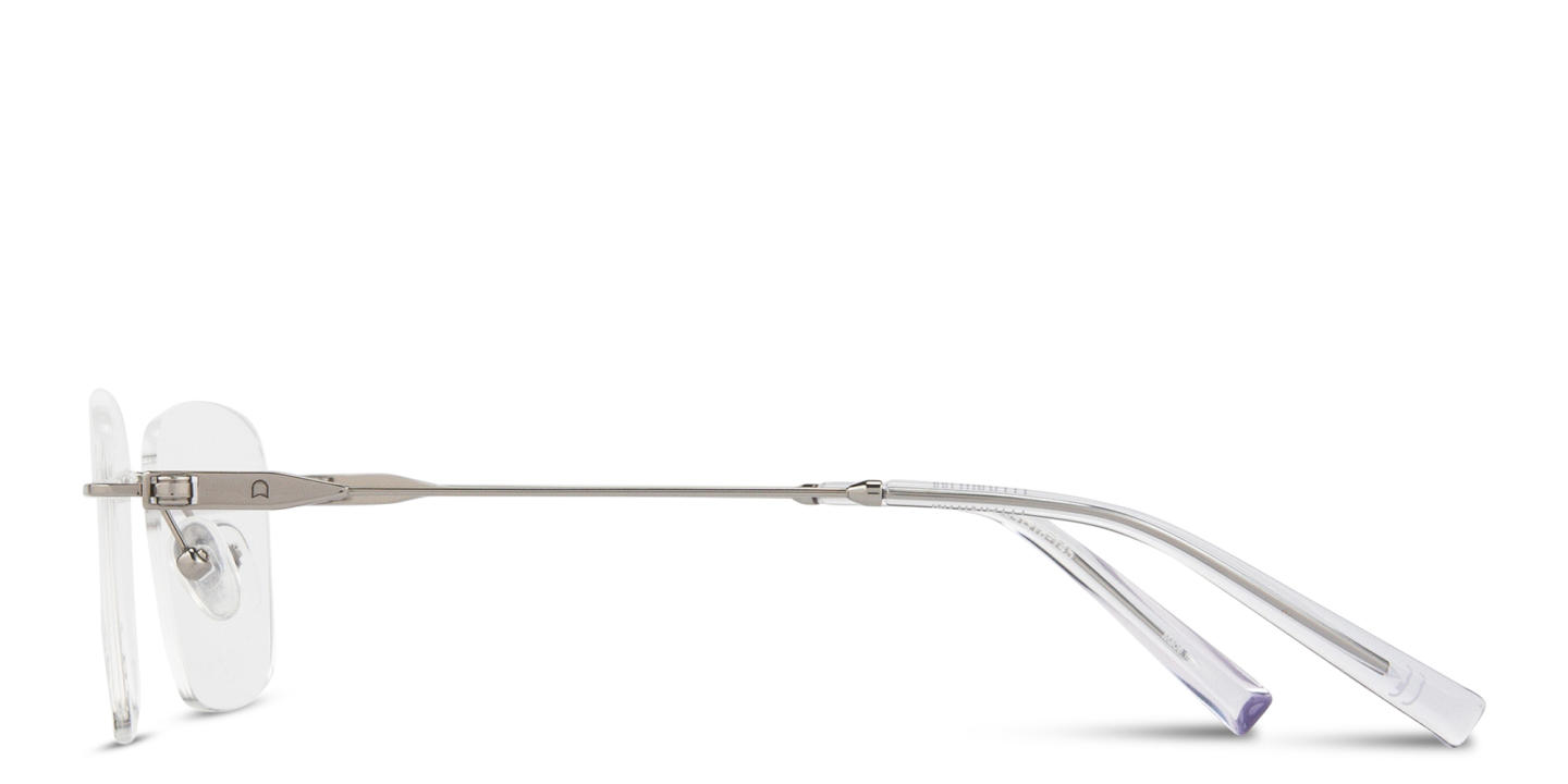 Shop TRICE Logo Rimless Rectangle Eyeglasses in Silver online.