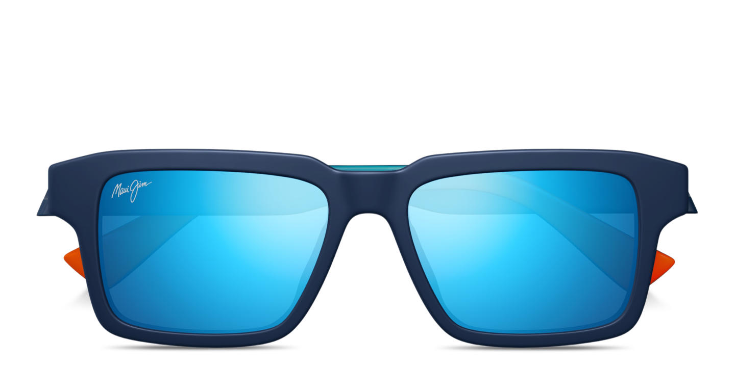 Shop Maui Jim Kahiko Unisex Rectangle Sunglasses in Dark Blue online.