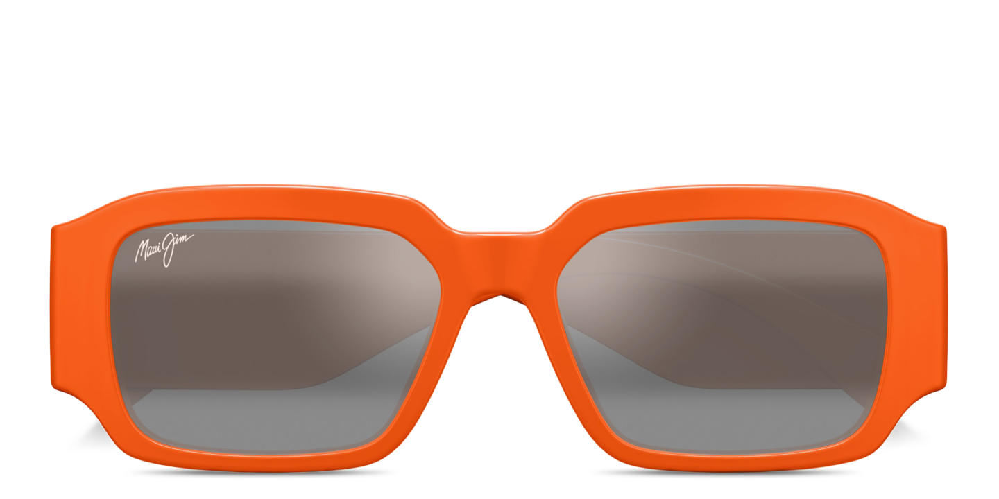 Shop Maui Jim Kupale Unisex Rectangle Sunglasses in Orange online.