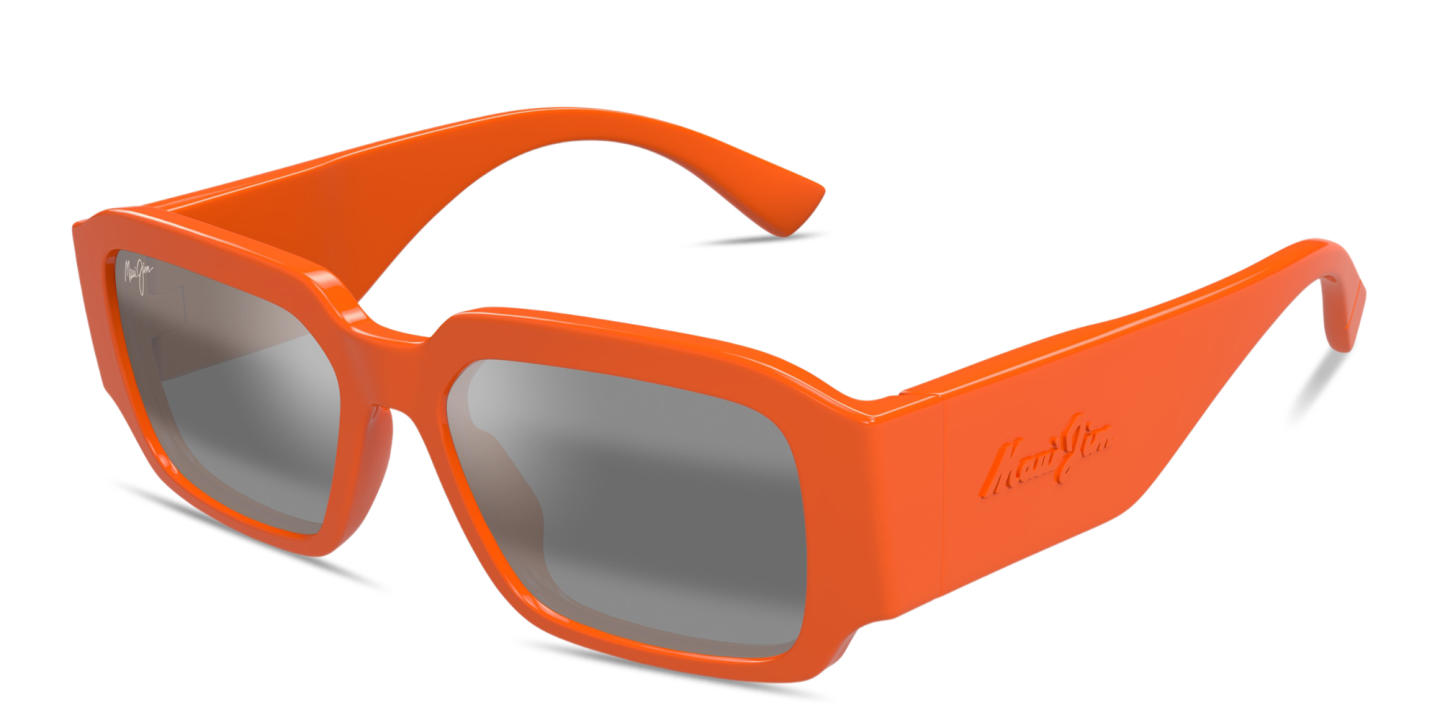 Maui Jim Kupale Unisex Rectangle Sunglasses in Orange – Product Photo 1