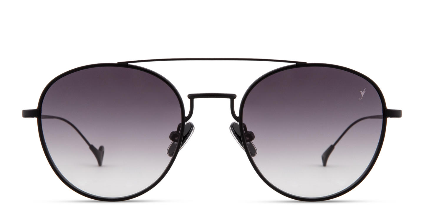 Shop Eyepetizer Build Unisex Round Sunglasses in Black online.