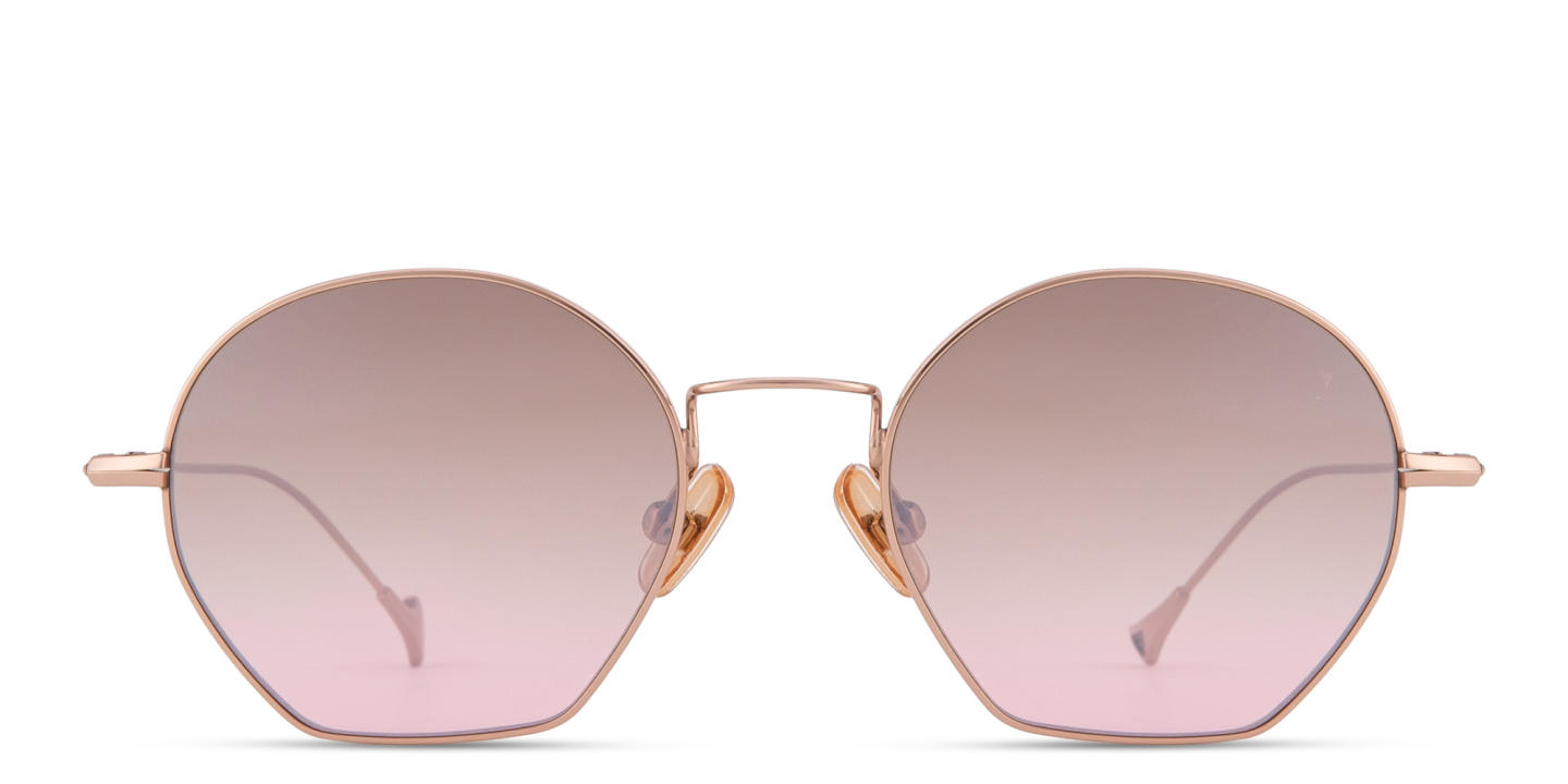Shop Eyepetizer Triomphe Unisex Irregular Sunglasses in Rose Gold online.