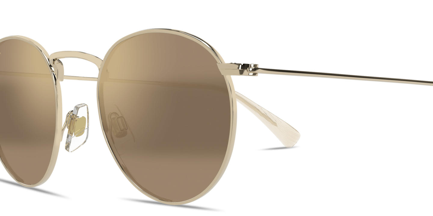 Shop Maui Jim Pūkaua Round Sunglasses in Gold online.