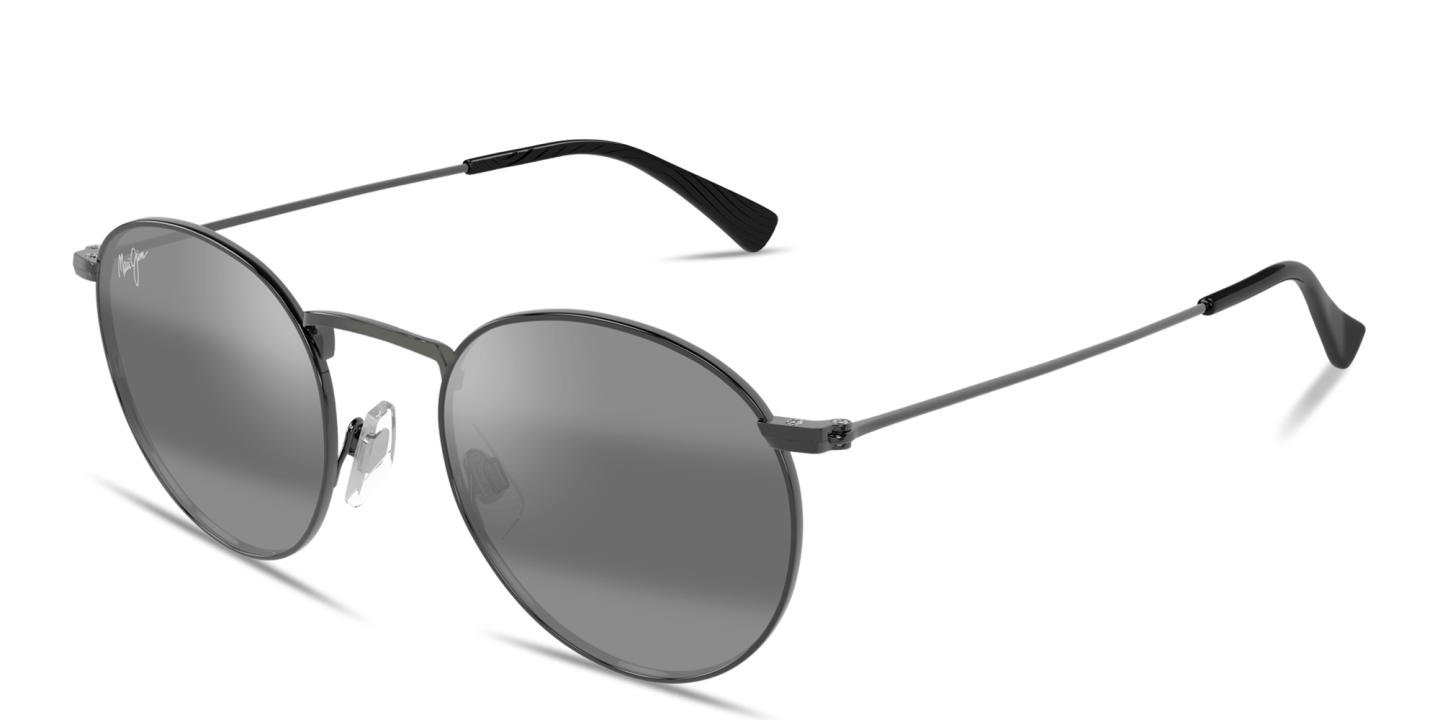 Shop Maui Jim Pūkaua Round Sunglasses in Silver online.
