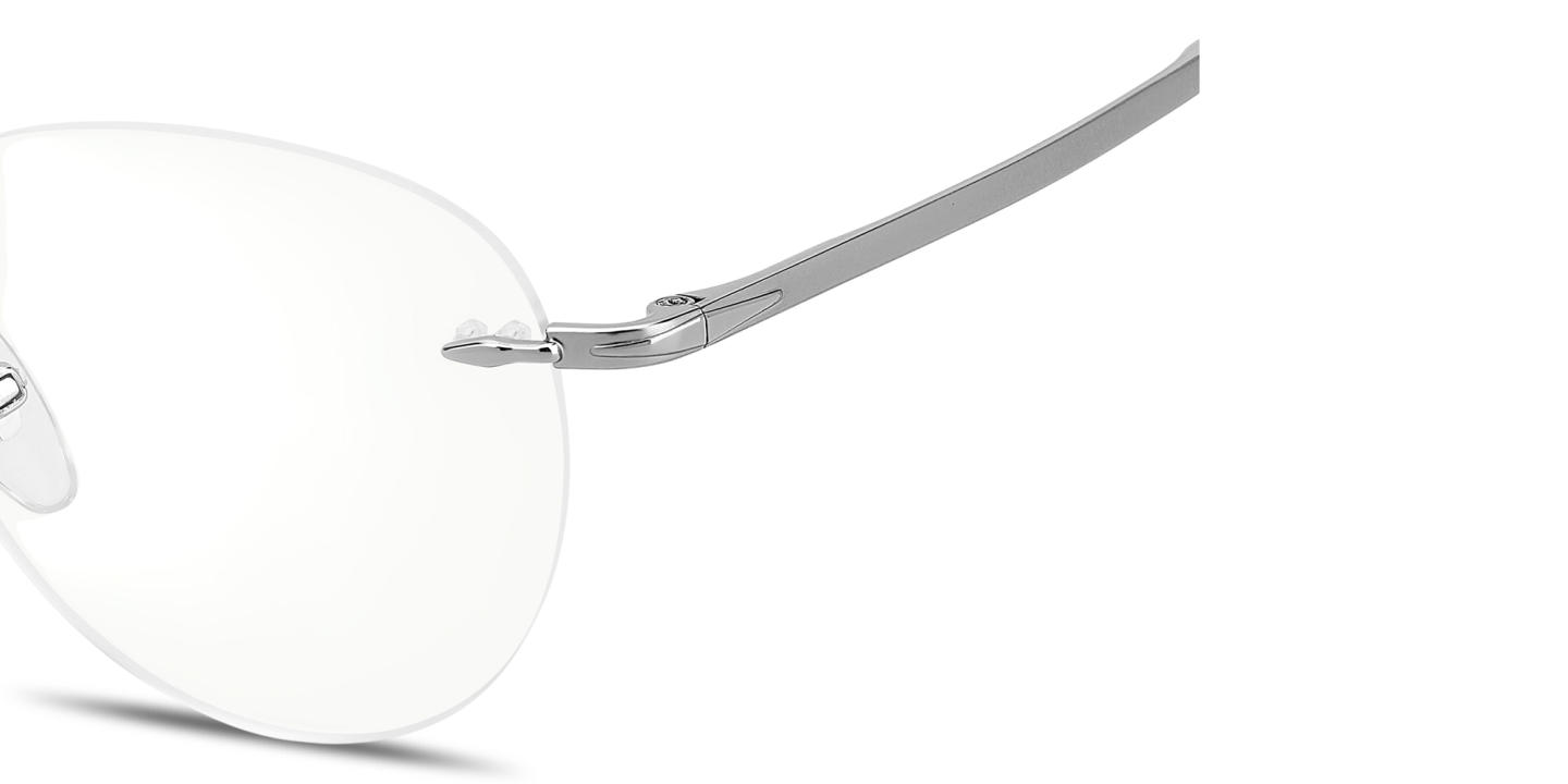 Shop DAVID BECKHAM Talisman Rimless Panthos Eyeglasses in Ruthenium online.