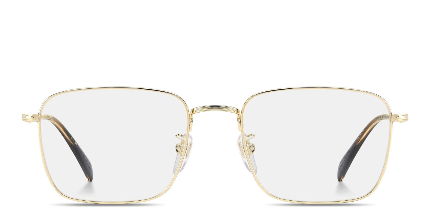 Shop DAVID BECKHAM Talisman Square Eyeglasses in Gold online.