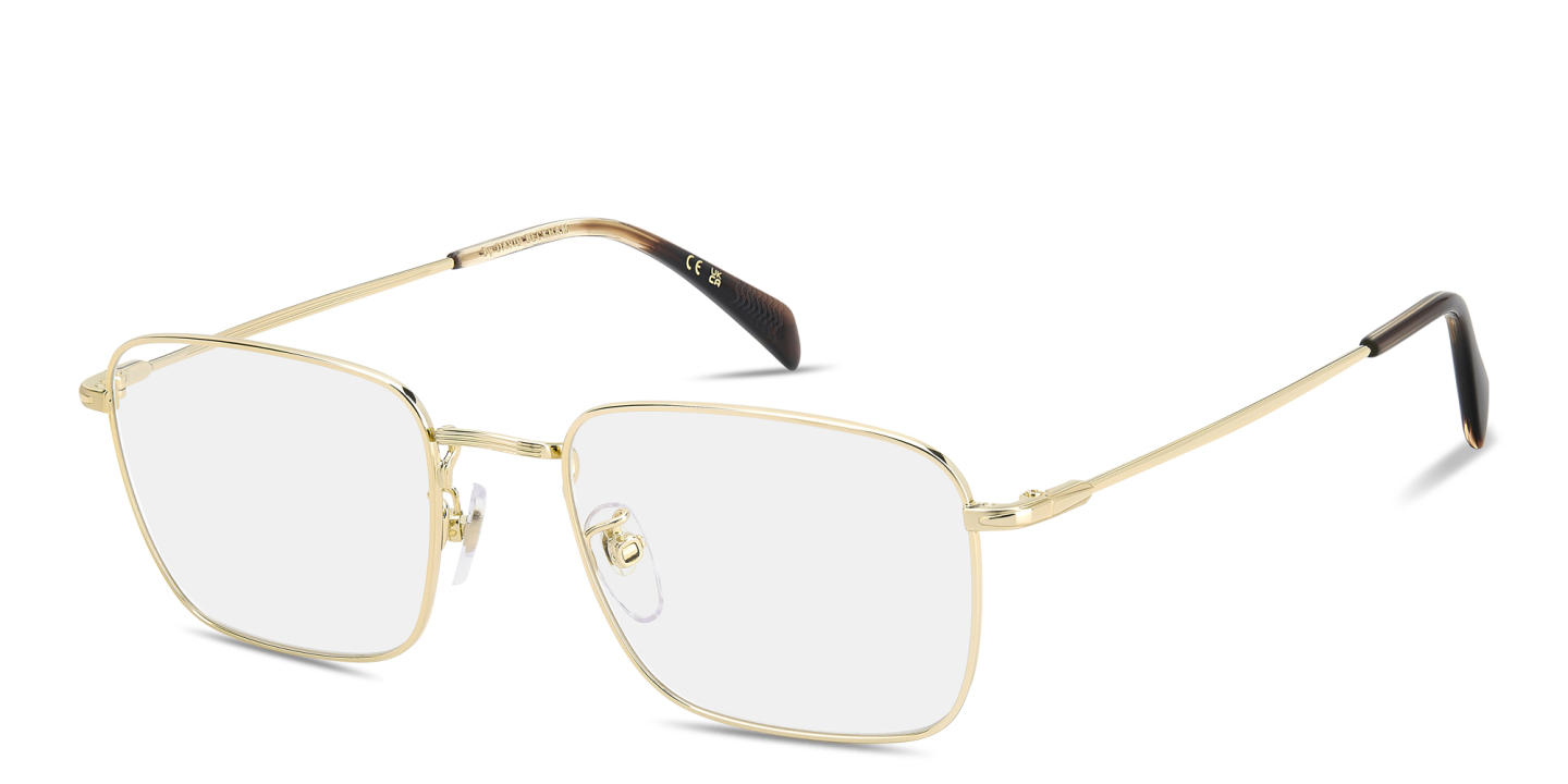 Shop DAVID BECKHAM Talisman Square Eyeglasses in Gold online.