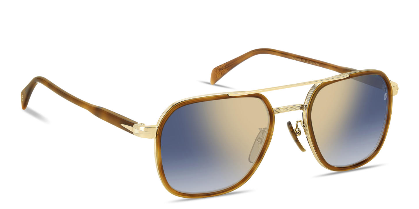 Shop DAVID BECKHAM Talisman Square Sunglasses in Havana online.