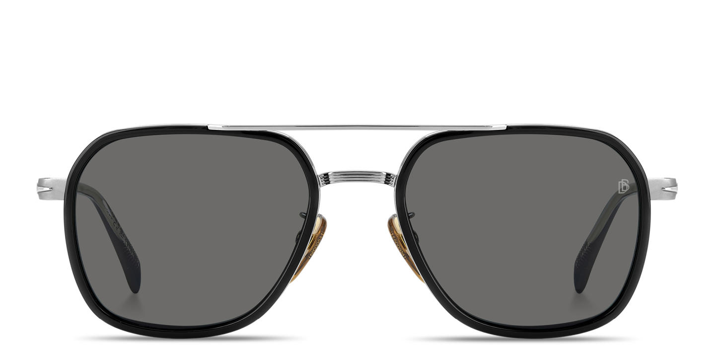 Shop DAVID BECKHAM Talisman Aviator Sunglasses in Black online.