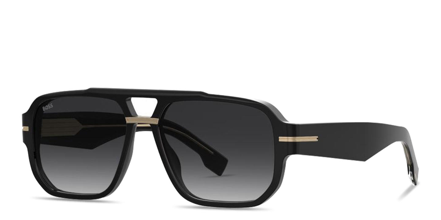 Shop Hugo Boss Aviator Sunglasses in Black online.
