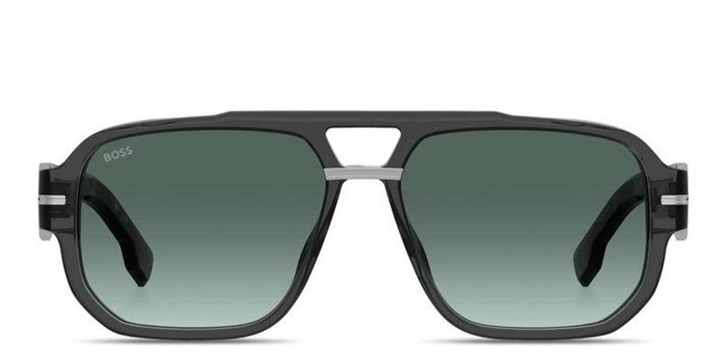Shop Hugo Boss Aviator Sunglasses in Grey online.