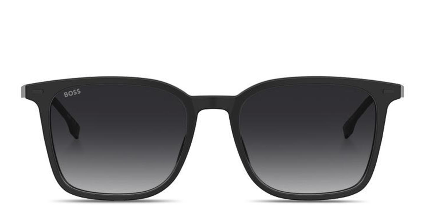 Shop Hugo Boss Logo-Engraved Square Sunglasses in Grey online.